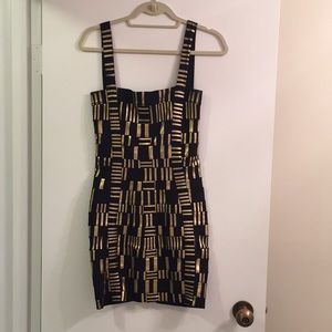 Gold and Black Bodycon Dress